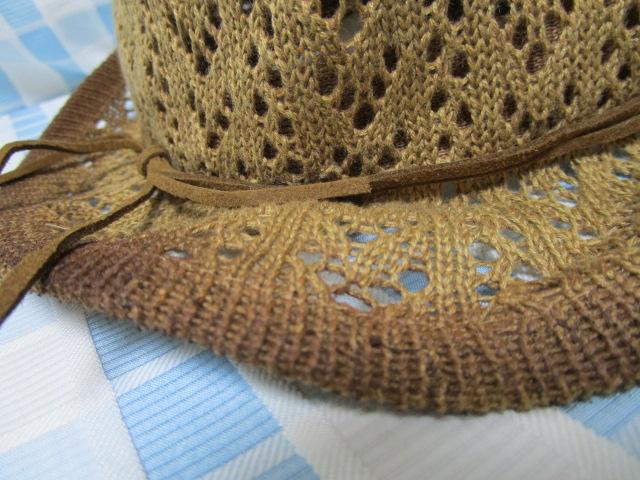 CHRISTYS' クリスティーズ コットン かぎ編み帽子 茶系 未使用 ONEサイズ 春夏 の写真2
