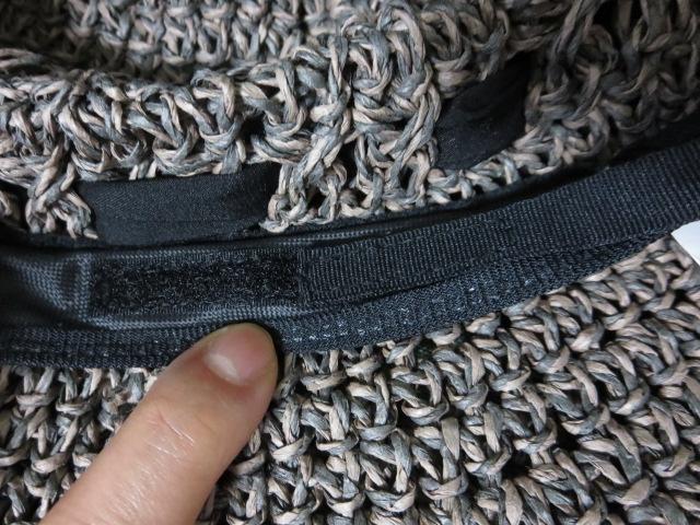 Cheer リボン付きペーパー編み帽子 グレ-ブラウン系 フリーサイズ調整 の写真8