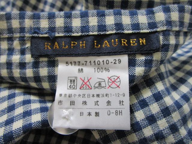 RALPH LAUREN �����t���[���� �R�b�g�� �G�v���� �l�C�r�[�E�M���K���`�F�b�N �����{�� �̎ʐ^6