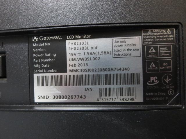Gateway 23.0C`ChtfBXvC FHX2303L/TFT/1920x1080/VGA,DVI,HDMI ̎ʐ^8