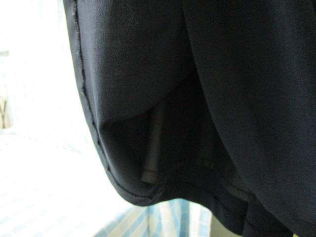 GLACIER シンプル 膝丈フレアスカート Mサイズ 無地 ネイビー ベルト付き の写真3
