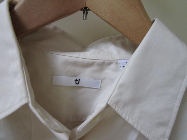 未使用タグ付き ユニクロ+J スーピマコットン オーバーサイズシャツ S 長袖 ナチュラル women の写真7