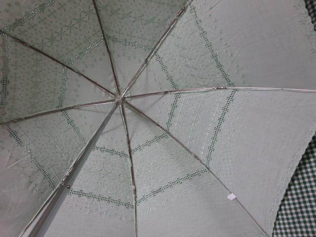 レース折りたたみ日傘 パステルグリーン 50cm の写真5
